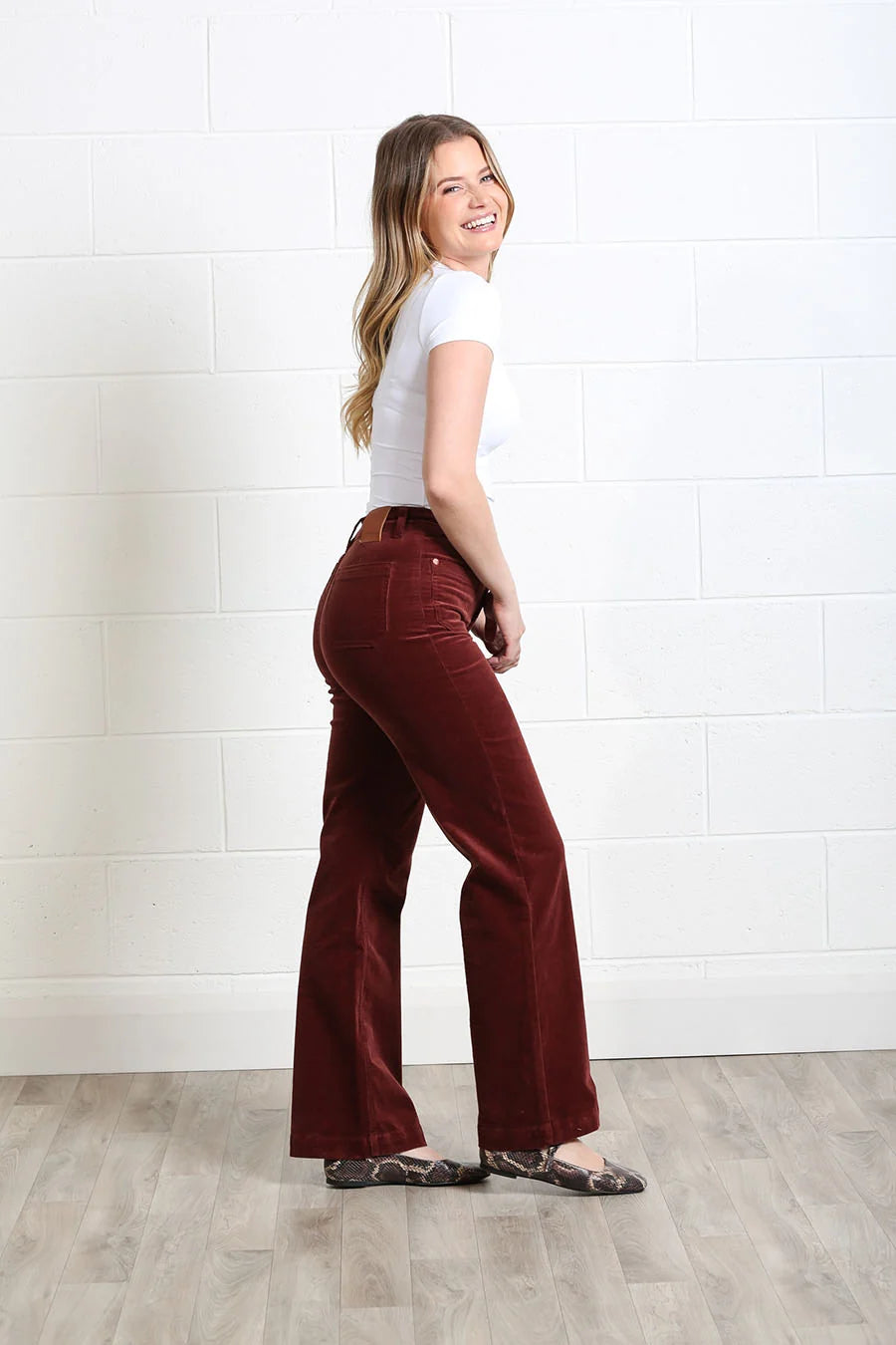 Bridget Cord Wide Leg Terracotta