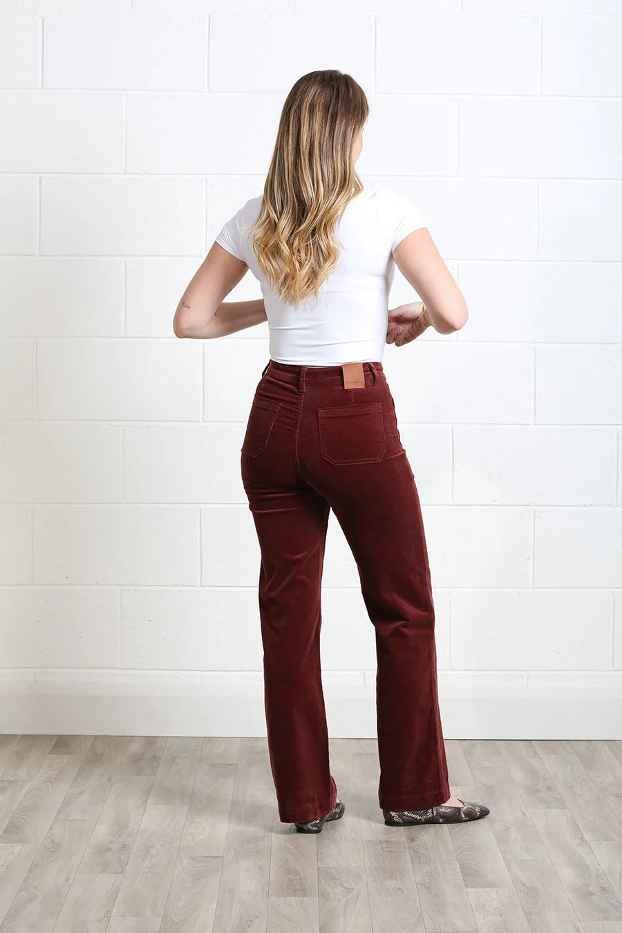 Bridget Cord Wide Leg Terracotta
