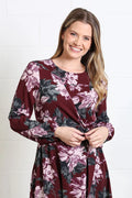Grace Dress Burgundy Floral