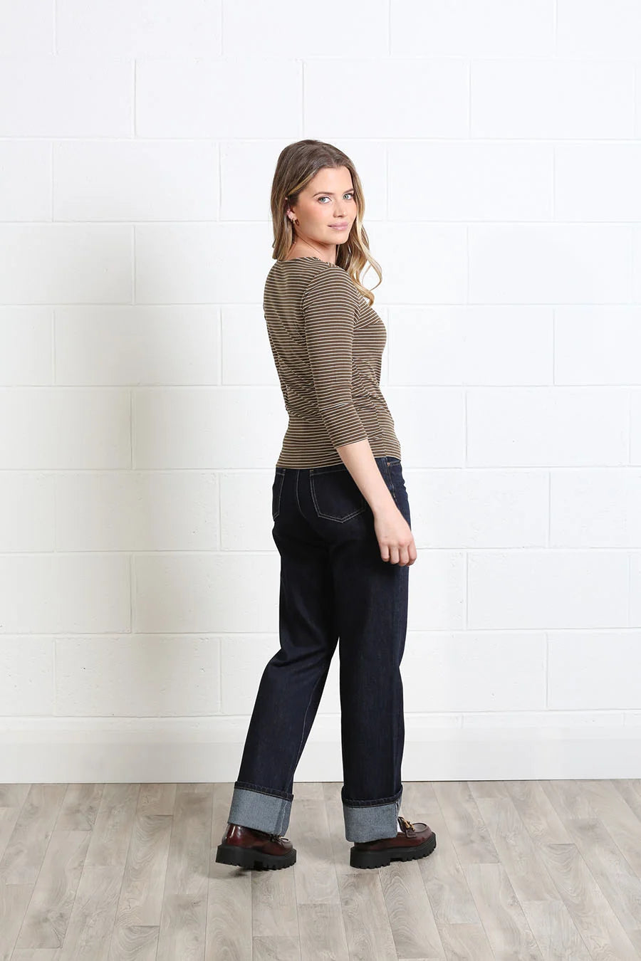 Molly Stripe Top Moss