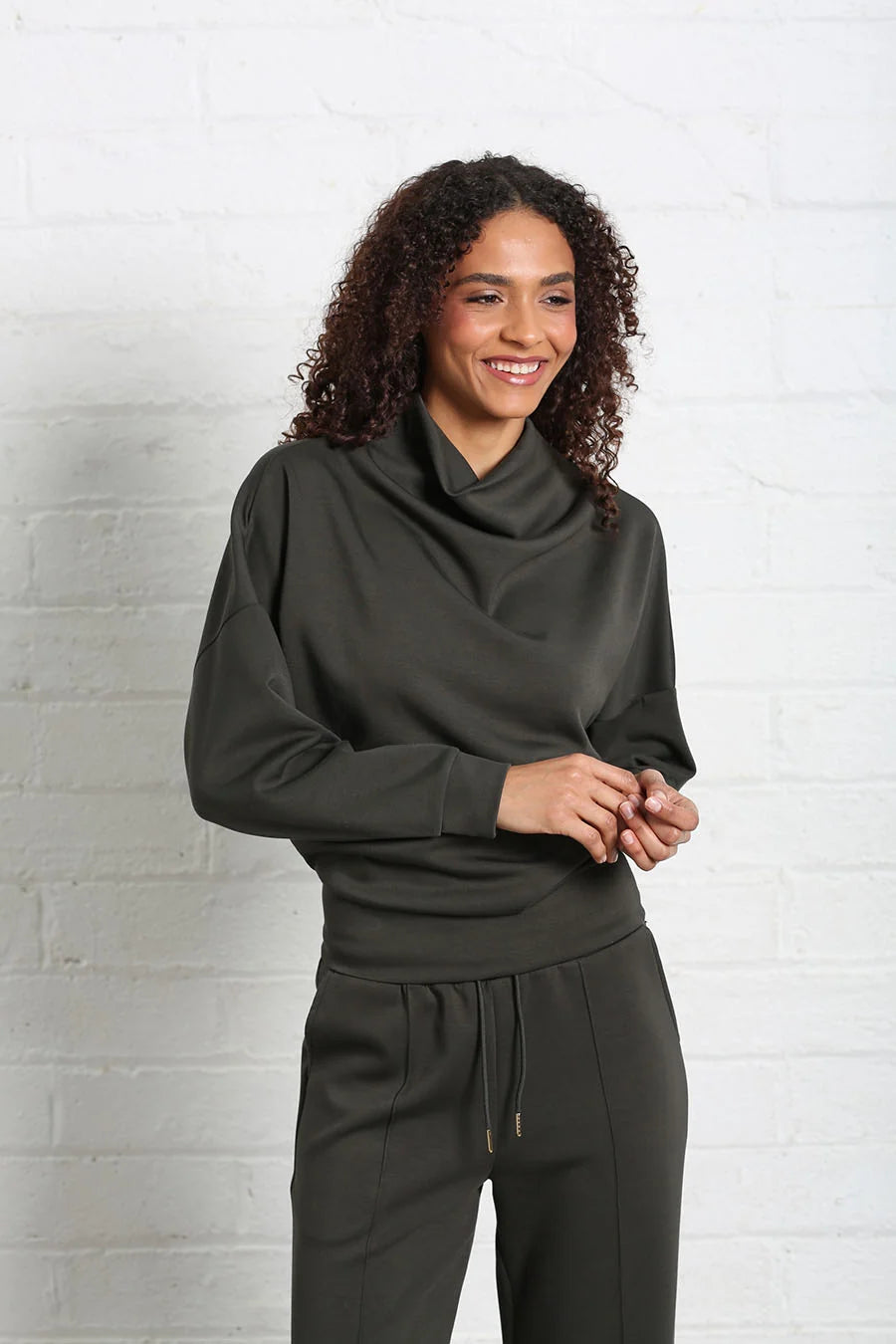 Sable Cowl Neck Khaki