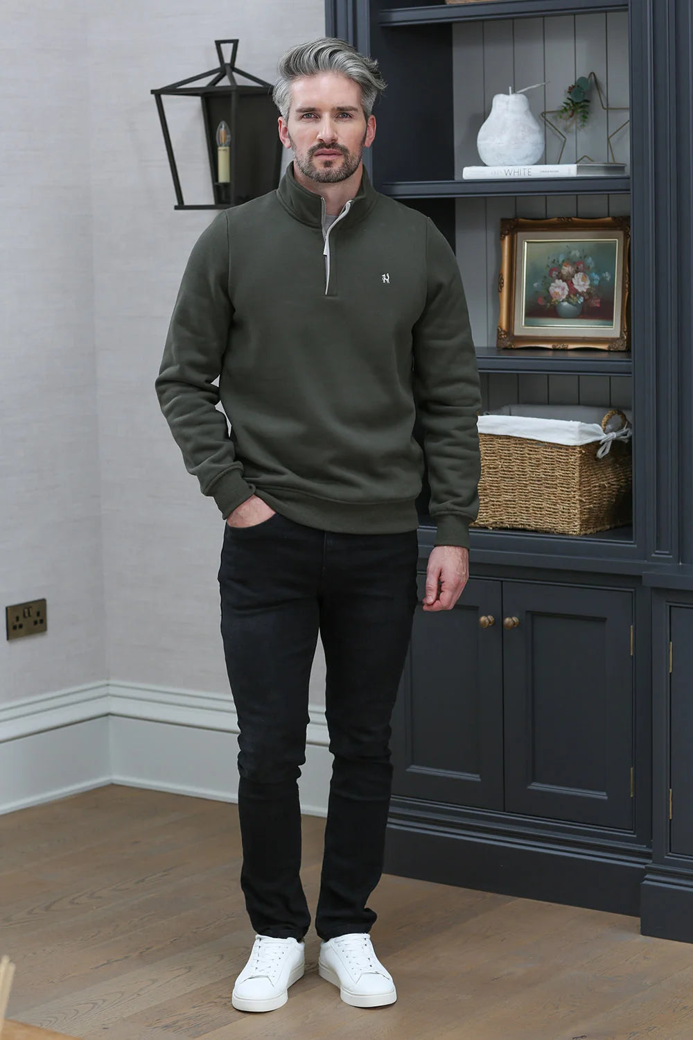 Wesley Half Zip Khaki